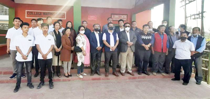 Member, Nagaland Legislative Assembly, Moatoshi Longkumer inaugurated the Alumni center cum Students' waiting shed at Dimapur Government College on February 6. It was constructed by Dimapur Government College Alumni Association in collaboration with DMC. (DIPR Photo)